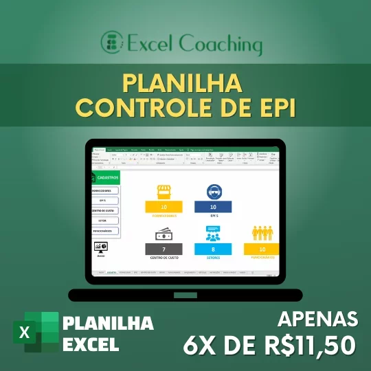 Planilha Controle EPI Segurança Trabalho